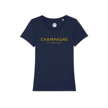 Lade das Bild in den Galerie-Viewer, Damen-T-Shirt - Champagne Please - Glitter: Schwarz / XL
